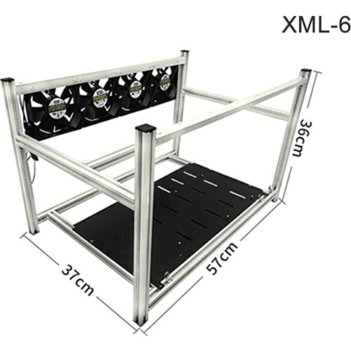 6 Cards 8 Cards 12 Cards Mining Machine Aluminum Alloy Graphics Card Cooling Rack Power Supply Mining Graphics Card Bracket