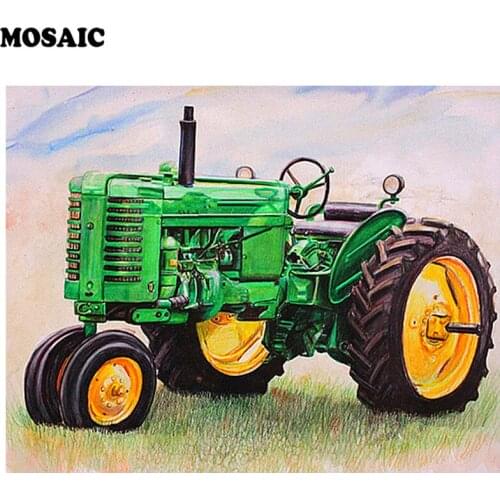 Diy diamond paintings farm tractor home decoration accessories broderie diamant full diamond embroidery of paintings new year