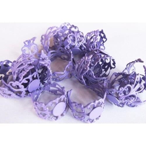 Free shipping!!!!! purple color 8mm pad ring base jewelry findings accessories