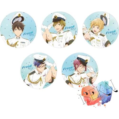 Free! Eternal Summer Anime Badge Nanase Haruka Tachibana Makoto Hazuki Nagisa Ryugazaki Rei Rin Matsuoka Metal Badge Brooch Pins