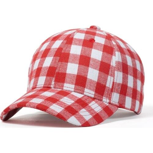 Baseball Cap Women Hat Men Curved Bill Adjustable Plaid Sports Outdoor Accessory For Boys Teenagers