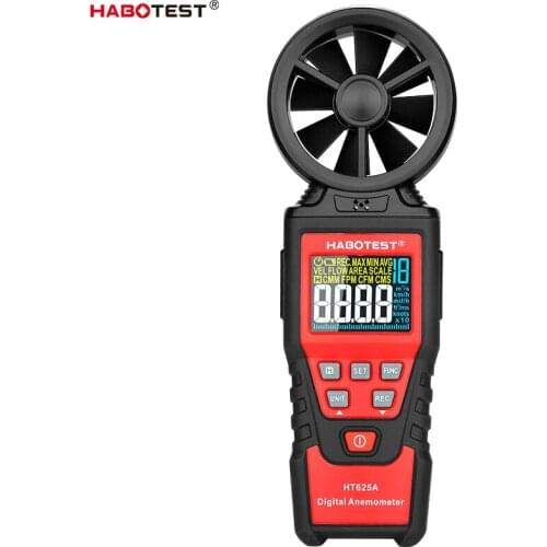 Habotest HT625 Series Anemometer Wind Speed Temperature Meter Digital Anemometro 30m/s LCD Hand-held Measure tool Air Humidity