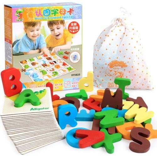 26 Letter Children Montessori Wooden Toys Early Development Learning Educational Toys Kindergarten Literacy Game Puzzle Gifts