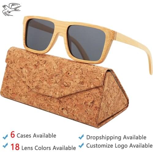 Cork Wooden Sunglasses Case for Man Vintage Retro Sunglasses Men Polarized Brand Designer Shades Dropshipping Sun Glasses GB003