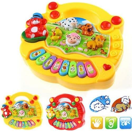 Early Education 1 Year Olds Baby Toy Animal Farm Piano Music Developmental Toys Baby Musical Instrument for Children & Kids Boys