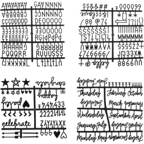 4Pcs/Set Black Characters For Felt Letter Board Numbers For Changeable Letter Board