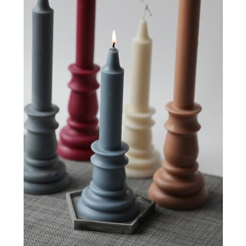 Candlestick Cone Handmade Candle Mold DIY Church Statue Aromatherapy Plaster Supplies Acrylic Transparent Mould