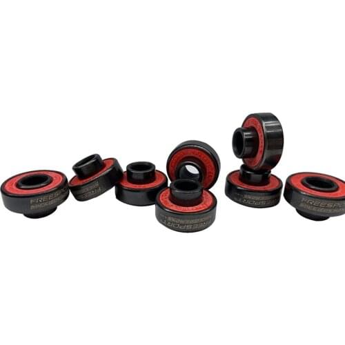 FREESPORT 608 Hybrid Black Ceramic Bearings for Inline Skate or Skateboard Scooter Longboard (Pack of 8)