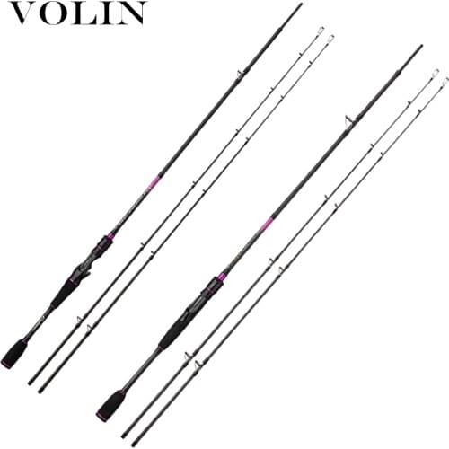 VOLIN New 1.95m 2.1m 2.4m Spinning Lure Fishing Rod for Pike chub perch 2 Top Tips M/MH Carbon Fishing Pole Casting Fishing Rod