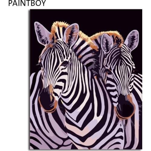 PAINTBOY Framed Pictures Painting By Numbers Animal Handwork Canvas Oil Painting Home Decor For Living Room
