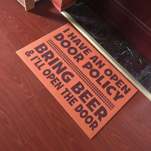 Rubber Doormat Entrance Floor Mat I Have A Open Door Policy Bring Beer I'll Open The Door Funny Door Mat Indoor Welcome Mat