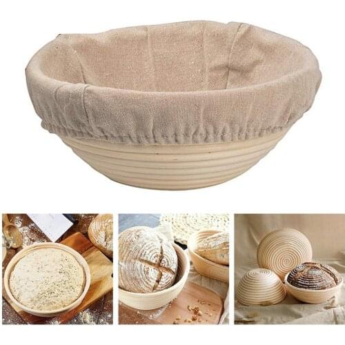 Round Rattan Woven Bread Fermentation Dough Proofing Storage Basket Cloth Cover Kitchen Pastry Baking Supplies Baskets