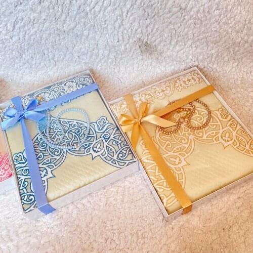 Muslim Prayer Rug, Prayer Mat Gift Set, Islamic, Muslim Items, Sejjadah, Janamaz, Eid Gift, Ramadan Gift Set, Pearl Tasbeh Set