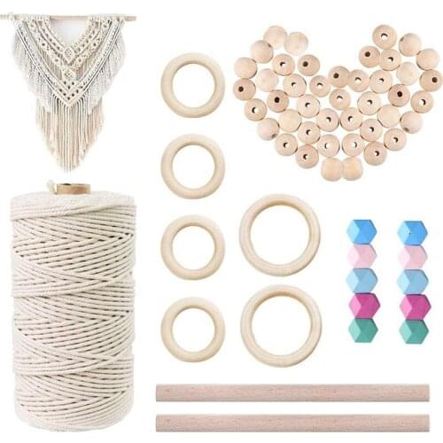 Macrame Thread, Natural Macrame Cotton Rope mx100M for DIY Macrame Kit, Plant Hanger, Knitting, Tapestry