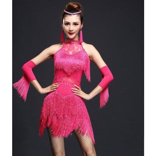 2020 New Lady Latin Dance Dress Women Latin Dance Dress Fringe Women Ballroom Dancing Dresses Latin Dance Costume Samba Skirts