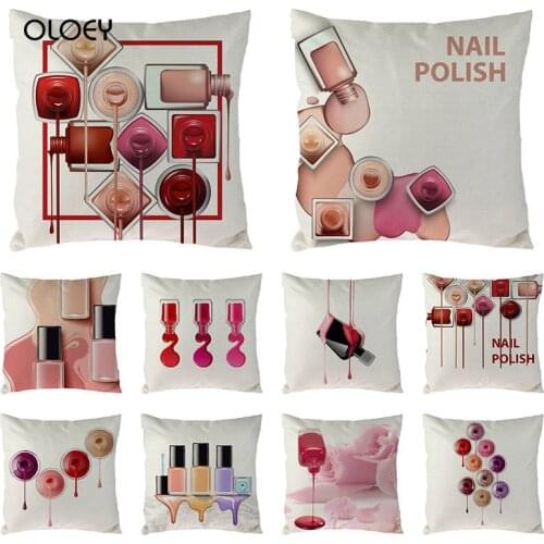 New Cosmetics Perfume Bottle Lipstick Cushion Cover Linen Cotton Decorative Cushion Cover Cushion Home Bedroom Hotel Decoration
