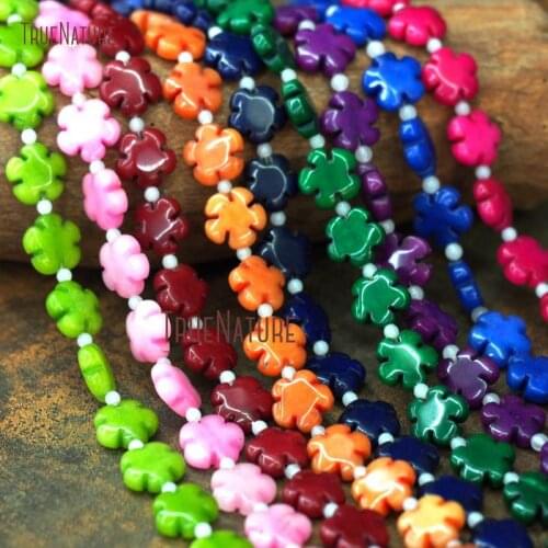 New Latest Design Colorful Flower Shape Loose Beads Strands Cutely Malaysian Jades Full Strands DIY Making In 16 mm BE8046