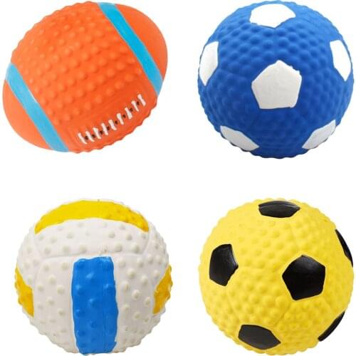 New Pet Dog Toy Latex Football Sports Ball Rugby Shaped Vocal Interactive Dog Toy Molar Chew Resistant Pet Toy
