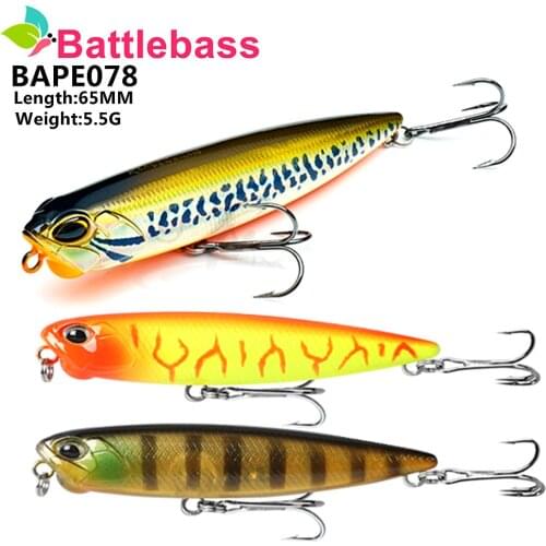 NEW Topwater Lure 5.5g Pencil 65mm japan fishing tackle Realis jerkbait trout swim crankbait pesca whopper plopper trolling