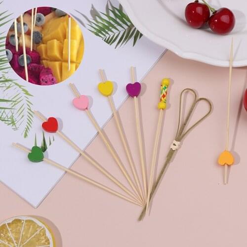 Peach Heart Fruit Fork Sticks Buffet Cupcake Toppers Cocktail Forks Wedding Festival Decorations Birthday Party