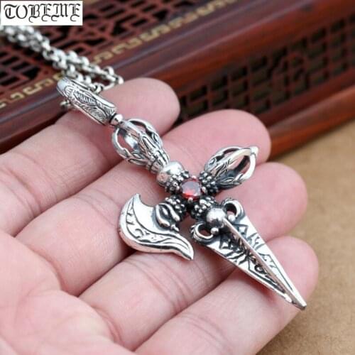 Handcrafted 925 Silver Tibetan Dorje Knife Pendant vintage sterling silver Dorje Pendant Buddhist Dorje Knife Amulet