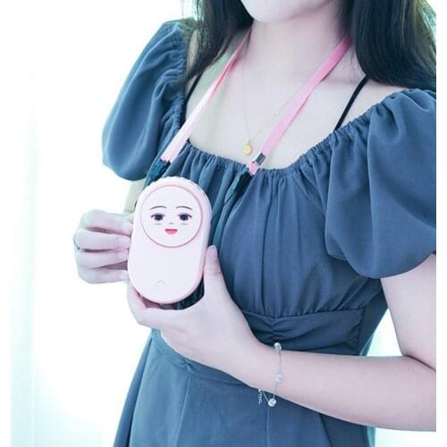 Cute Portable USB Electric Hanging Neck Fan Mini Pocket Air Cooling Fan Summer Outdoor Travel Lanyard Handsfree Cooler Fan