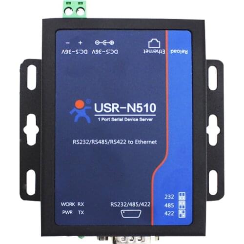 Industrial Serial port RS232 RS422 RS485 to Ethernet TCP/IP Converter server device USR-N510 support Modbus RTU to Modbus TCP