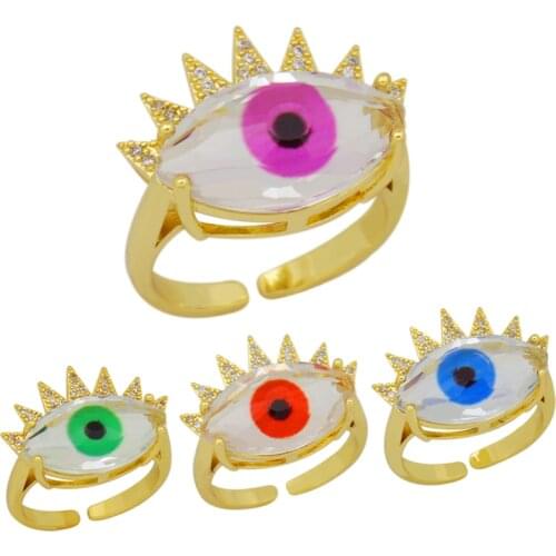 Adjustable Greek Eye Ring for Women Wide Finger Jewelry Colorful Cute Evil Eye Party Gift Summer Lucky Band Rings Adjustble