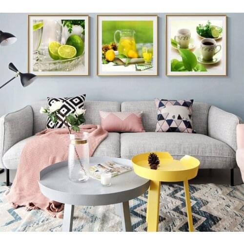 Modern Wall Art Decoration Painting Simple Life Lemon Tea Print On Canvas Poster Room Home Decor No Frame