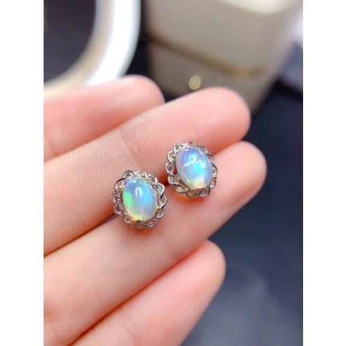 Super Best Quality 100% Natural And Real Opal Earring 925 sterling silver Fine jewelry