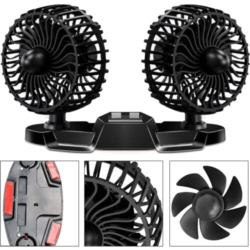 USB Fan Car Dual-Head Fan Portable USB Cooling Fans 24x14.5x9.5cm 14W USB Charging For Home Office Dorm Dropshipping