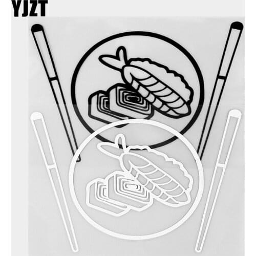 YJZT 15.2×9.7CM Sushi Food Vinyl Car Stickers Decals Poster Mural Art Decoration Black / Silver 20B-0288