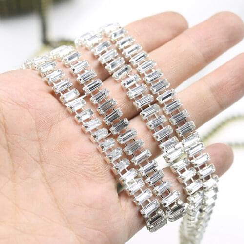 1 Yard Resin AB Rhinestone Crystal Chain Bridal Costume Trim