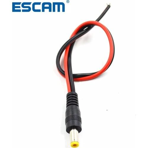 10pcs/lot 2.1x5.5 mm Male plug 12V DC Pigtail cable jack for Camera connector Tail Extension For CCTV power adapter