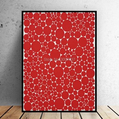 100% Hand Painted Modern Wall Art Yayoi Kusama Red Dots Oil Painting For Home Decorative Abstract Painting on Canvas Unframed