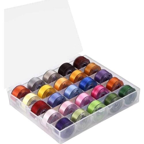 25pcs Colorful Sewing Threads + Plastic 25 Bobbins Sewing Machine Plastic Spools for Home Handwork Accessories Sewing Tools -30