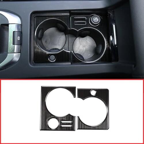 ABS Black Brushed Car Interior Water Cup Holder Panel Frame Trim Sticker For Land Rover Discovery Sport 2015-2017 Car Styling