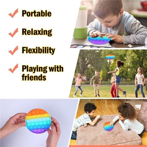 Blotona Bubble Sensory Rainbow Silicone Push Pop Restore Emotions Anti-Anxiety Fidget Toy Stress Relief Squeeze Toys