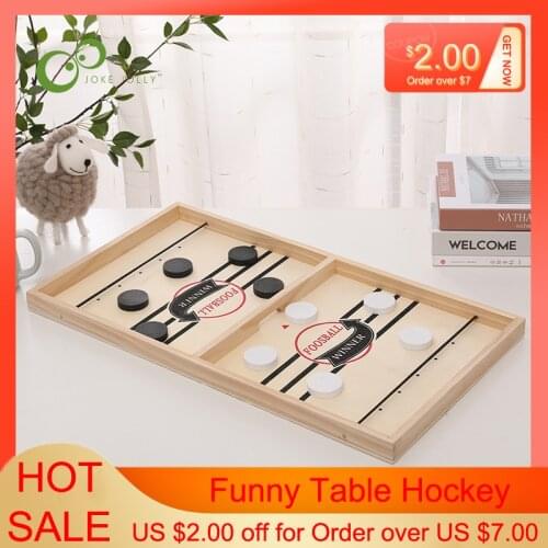 Fast Sling Puck Game Paced Wooden Table Hockey Winner Games Interactive Chess Toys Desktop Funny Battle Board Game DDJ