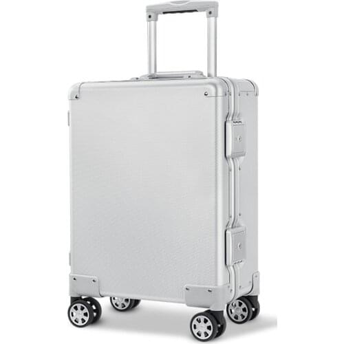 Aluminum alloy instrument trolley suitcase all aluminum-magnesium alloy tool box business travel luggage metal carry-on case
