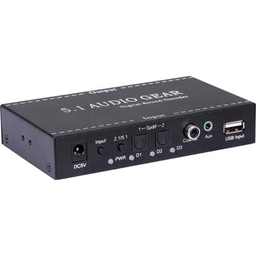 Digital Audio Decoder NK-A6L 5.1 Audio Gear Digital Sound Decoder Audio Converter Audio Output Suppor for Dolby Digital AC-3 DTS