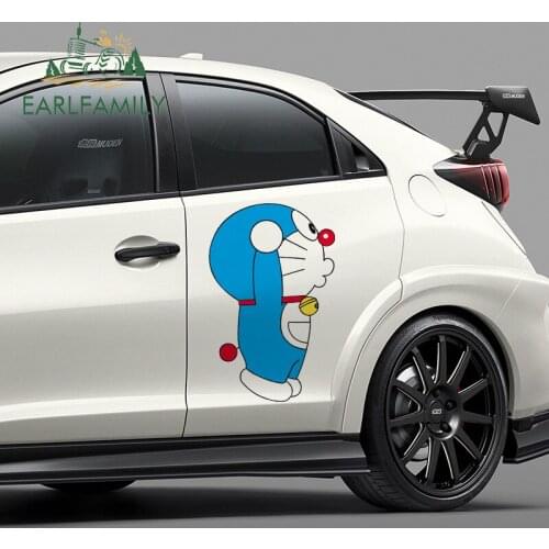 EARLFAMILY 43cm x 27.4cm For Doraemon Car Stickers Vinyl Material Decal Personality Motorcycle Occlusion Scratch Decoration