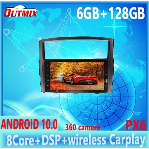For Mitsubishi Pajero 2006-2016 Head Unit Touch Screen IPS GPS Navigtion Android 10 6+128G Car DVD Player Auto Radio Multimedia