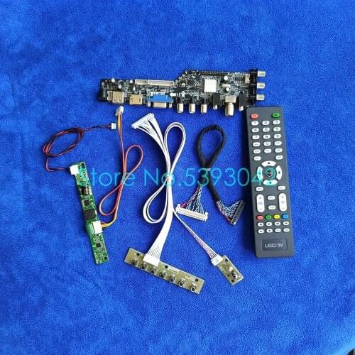 DVB-T LVDS-30Pin WLDE LCD drive board kit signal digital For LTM200KT07/LTM200KT10/M195RTN01/M200RTN01 1600*900 USB+VGA+AV