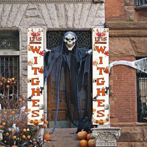 Halloween Door Decorations Couplet Banner Family Party Decoration Door Curtain Banner Hanging Flag Banner