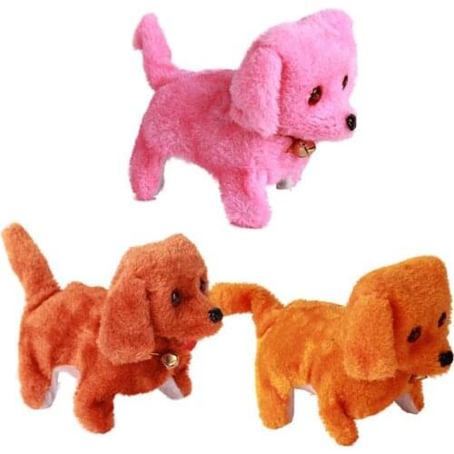 Electric Toy Soft Plush Dog Simulation Moving Appease Baby Toys for Children Glowing Plush Dog Toys Childrens Birthday Gifts