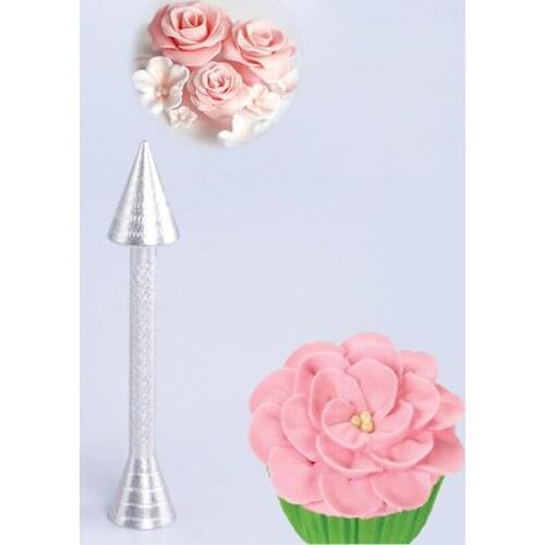Baking Flower Cream Aluminum Alloy 1PC Rose cone Decoration Cake Baking Tools Pipe Stick Pastry Cream Flower Transfer Stand