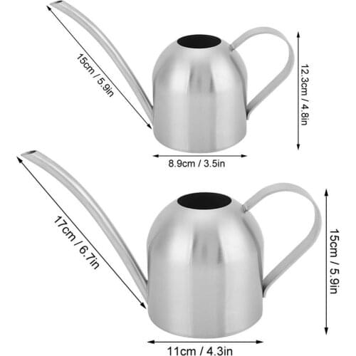 Stainless Steel Long Mouth Flower Watering Can Gardening Potted Small Water Pot Indoor Succulent Garden Supplies 500ml 1000ml
