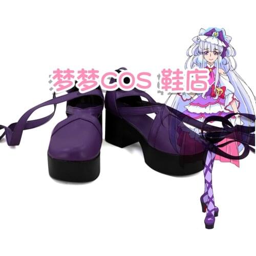 Hugtto Pretty Cure Ruru Amour Cure Amour Cosplay Shoes Purple Boots Custom Made Halloween Party Accessories