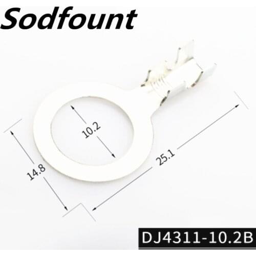 100PCS DJ4311-10.2B 10.2mm round lug ring grounding ring terminal thickness 0.4mm inner diameter 10.2MM